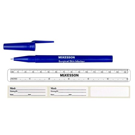 Mckesson Sterile Surgical Skin Marker with Label, Gentian Violet Fine Tip, Ruler, 50PK 19-0762